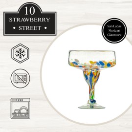 10 Strawberry Street San Lucas Mexican Glassware, Margarita, Set of 4