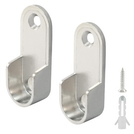 suiwotin 2 Pack Oval Closet Rod End Supports Flanges, Heavy Duty Zinc Alloy Wardrobe Bracket Holder for 15mm x 30mm Oval Rod