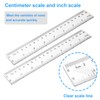 Pletpet 2 Pack - 8 inch Clear Plastic Ruler Straight