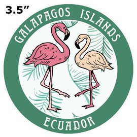 Blue Heron Two Flamingos Galapagos Islands Ecuador Car Truck Window Bumper Sticker Decal - Dark Green
