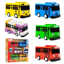 NyaSaa Toy Bus with Box, 5PCS Pull Back Die-cast School Bus, Bus Toy Vehicles, 1:64 Scale Pull-Back Bus, Bus Toy Car Model Pull Back City Bus Kids Gifts