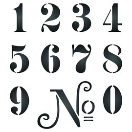 French Numbers Stencil 15x16.5cm (S) Reusable Vintage French Theme Wall Stencil