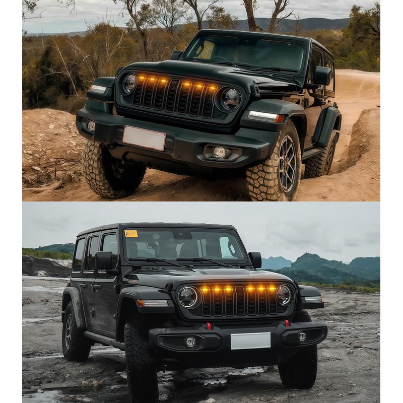 Grill Lights for Jeep Wrangler JL JLU Front Bumper Grille