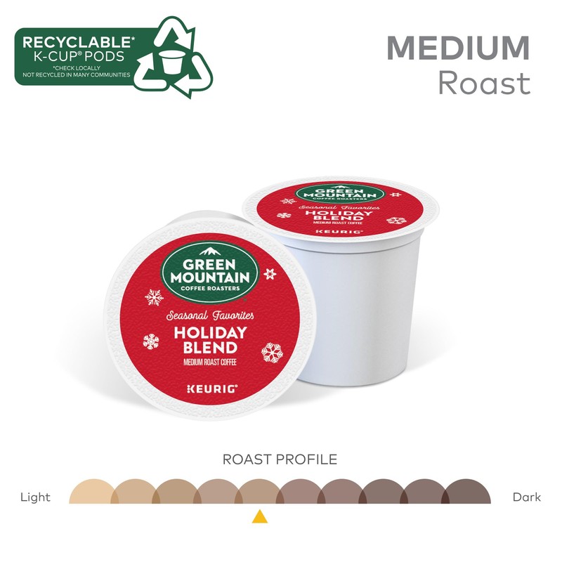 Green Mountain Coffee Roasters K-Cups, Holiday Blend, 10 Count