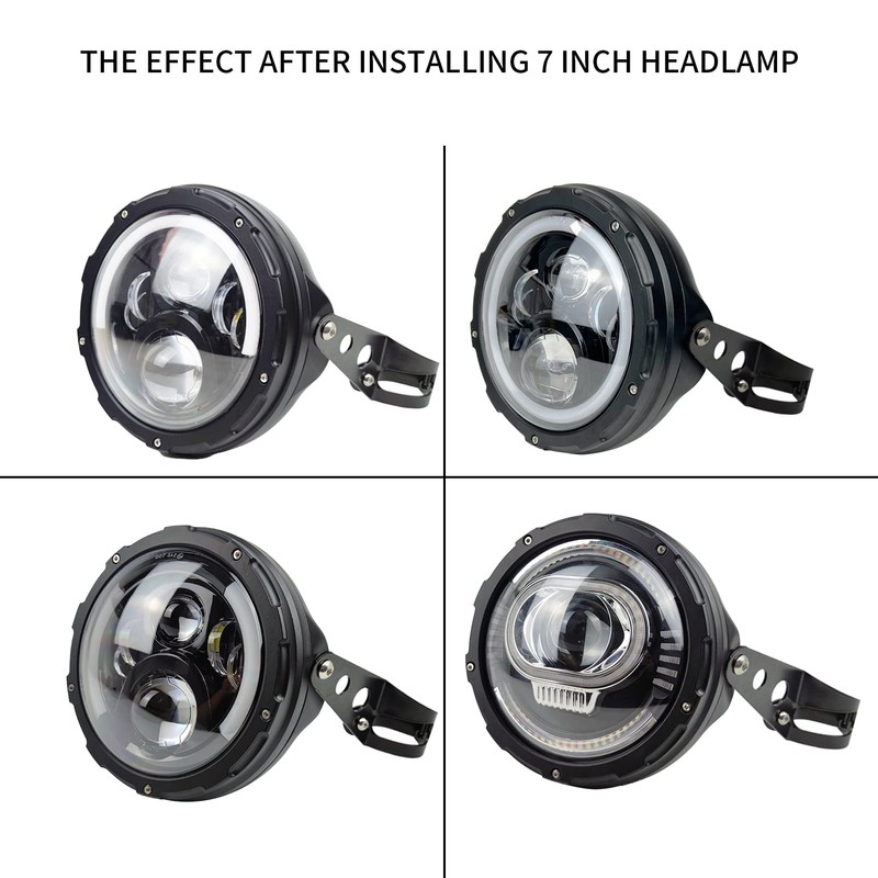 HARPUOU 7 Inch LED Motorcycle Headlight Housing Bucket with Lamp