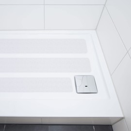 SeKi Strisce antiscivolo 5 pezzi 75 x 10 cm trasparente per scale, doccia, vasca da bagno – autoadesive, adatto per piedi nudi, classe di antiscivolo R9 secondo DIN 51130; nastro antiscivolo