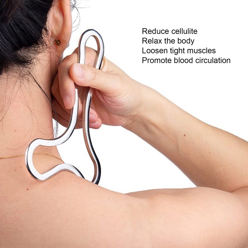 Myofascial Release Muscle Scraper Tool Ergonomic Stainless Steel Gua Sha