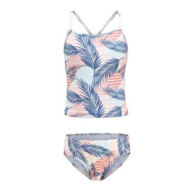 Girls Tankini Swimsuits Two Piece Bathing Suit Kids Hawaiian Floral Swimwear Set Palm Tree Size 8/7-8