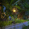 HOMEIMPRO Sun Solar Lights Garden Outdoor,Crackle Glass Globe Stake Lights,Waterproof
