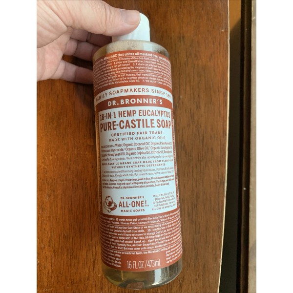 Dr. Bronner's Pure Castile Liquid Soap 16 Oz Eucalyptus