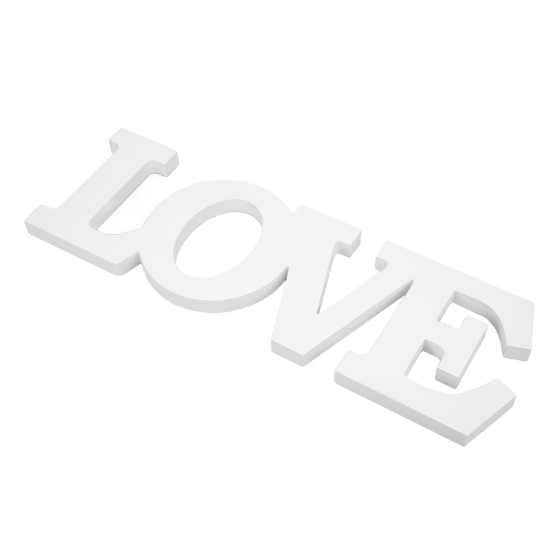 Wood Love Sign White One Piece Design Exquisite Beautiful Wooden