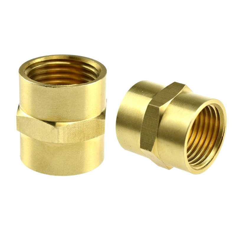 SDTC Tech 2-Pack Metal Brass Pipe Fittings 3/8 NPT Female