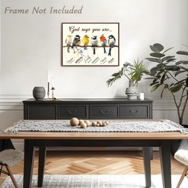 Dazzlewall Bibelvers Motivations Bild, Inspirierendes Vogelmotiv mit Zitat Wandbild für Wohnzimmer Schlafzimmer Deko, God Says You Are Unique Poster 12×16 in Ungerahmt