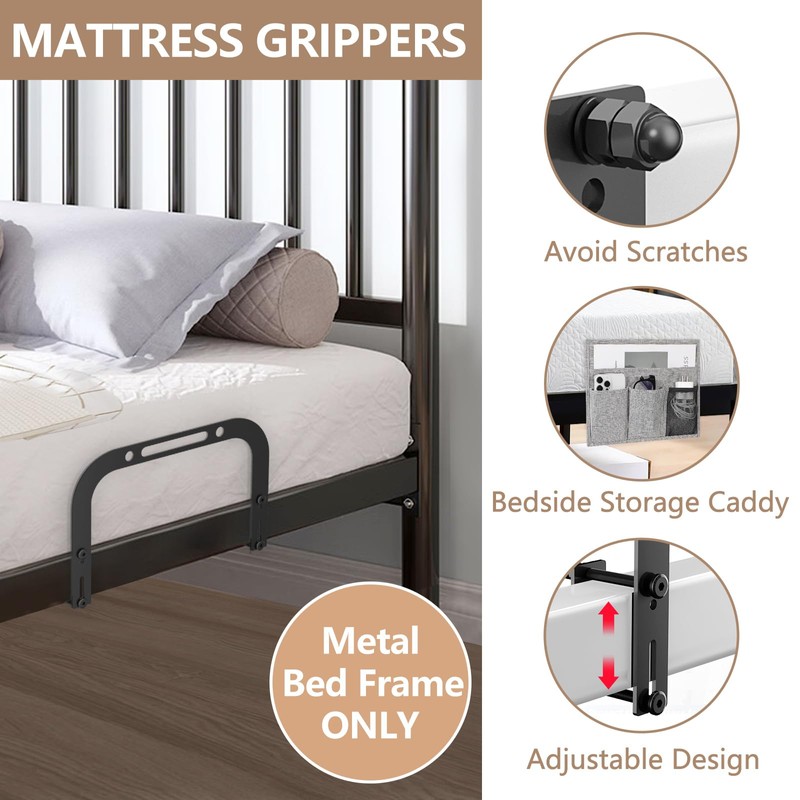 DELLAN Mattress Slide Stopper, Non-Slip Gripper Retainer Bar, Mattress Holder