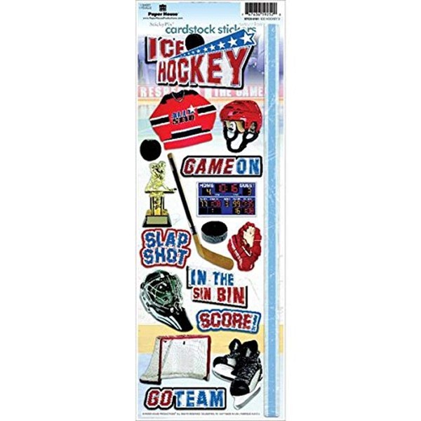 Paper House Productions STCX-0161E Sports Cardstock Pegatinas de hockey sobre hielo 2