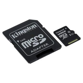Kingston Digital 128GB microSDXC Class 10 UHS-I 45MB/s Read Card with SD Adapter (SDC10G2/128GB)