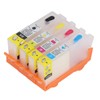 4 Pcs Ink Cartridge Black Blue Magenta Yellow Permanent Chip