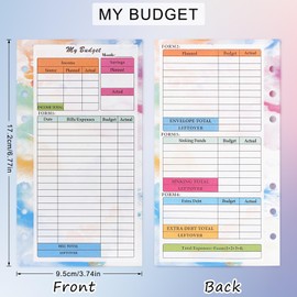Toplive A6 Planner Inserts Monthly Weekly Planner Refills Expense Budget Sheets with Money Cash Envelopes Divider Today Ruler Stickers for A6 Binder Cover