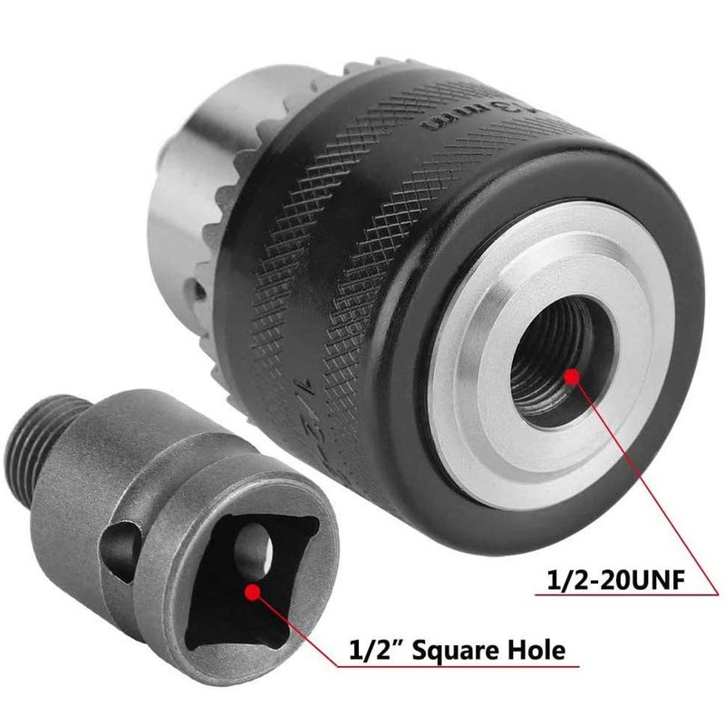 Mesee 1.5-13mm Capacity Quick Change Drill Chuck Adapter Converter 1/2-20UNF