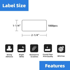 Printholic Compatible Direct Thermal Labels Replacement for DYMO 30334 (2-1/4" x 1-1/4") 12 Rolls Shipping Barcode Labels - Use with Labelwriter 450, 450 Turbo, 4XL Printers - 1000 Labels/Roll