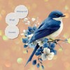 Pretty Spring Bird on Branch Watercolor Art - Blue Vinyl