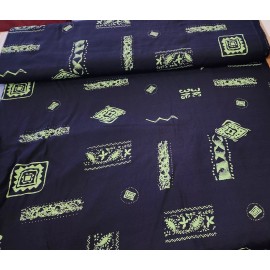 Design Collection Ethnic Print   Cotton Suiting Fabric Apparel Navy Blue Green