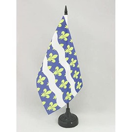 AZ FLAG French Department of Seine-et-Marne Table Flag 5'' x 8'' - France Desk Flag 21 x 14 cm - Black plastic stick and base