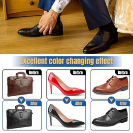 AllisWay Leather Dye, Lederfarbe Schwarz Flüssigleder Schwarz Matt und Leder Glanzlack Zur Lederfarbänderung und Kratzerreparatur Lederreparaturset Leather Paint für Naturleder, Synthetik, Textil