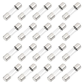 MECCANIXITY 20 Pcs Fast Blow Glass Fuse 10A 125V 5x20mm Glass Tube Fuses Fast-Acting Fuses for PCB Board Electronic Devices Home Appliances Light String