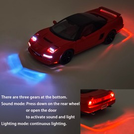 ERBADIHAGO Toy Cars Compatible for Honda 1990 NSX NA1 1/32 Metal Model Car Pull Back Car Toys with Light and Sound Toys Car Collectible Model for Children Age 3 + Year Old (Red)
