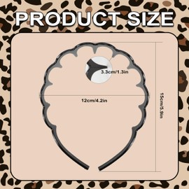 Tihebax Zig Zag Headbands, 6PCS Plastic Hairband Zig Zag Headband for Women&Men Sharks Tooth Hair Comb Headband Wavy Teeth Head Bands U Shaped Hair Hoop Women Girls Unisex