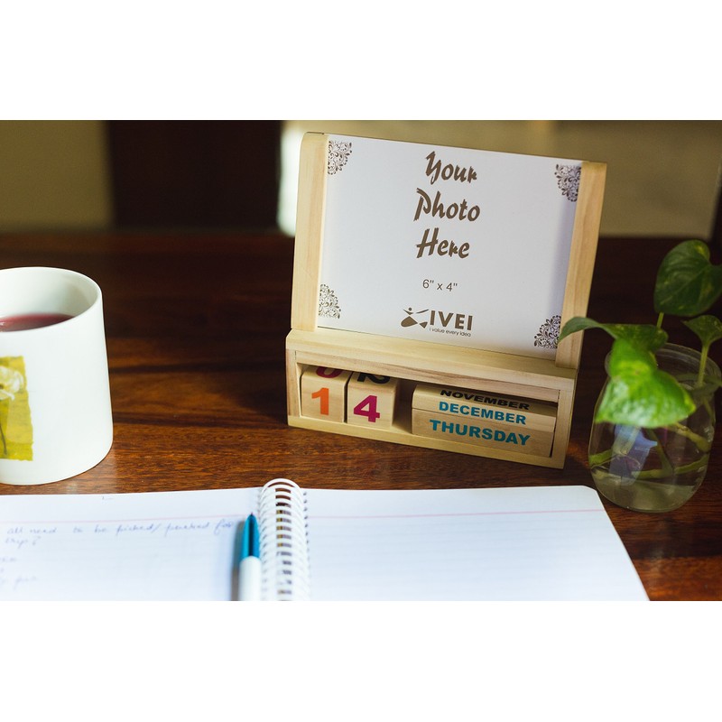 IVEI Generic Wooden Calendar With A Photo frame - handcrafted