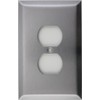Oversized Jumbo Satin Stainless Steel 1 Single Gang Duplex Outlet