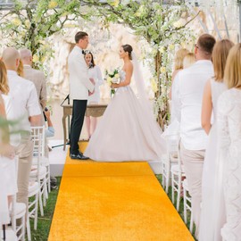 Wedding Aisle Runner 4.5ftx20ft Gold Aisle Runners Velvet Carpet Runner for Birthday Party Bridal Shower Indoor Outdoor