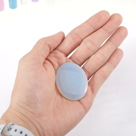 UICCVOKK Clear Crystal Thumb Worry Stone, Oval Pocket Gemstones, Worry Stone Crystal, Meditation Worry Stones, Oval Pocket Gemstones for Massage Reiki Stress Relief Balancing Meditation Accessories