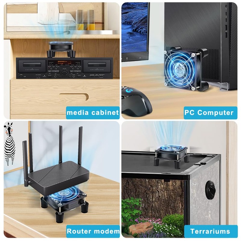 GDSTIME 80 mm Computer Fan with AC Plug 220 V