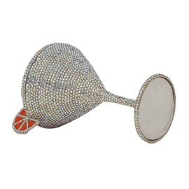 HUANG ZHUANG Goblet Evening Bag Women Cocktail Cup Rhinestone Clutch Purse Funny Crystal Party Bag Cute Prom Handbag(Silver ab)