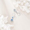 925 Sterling Silver Moon Earrings with Blue Zircon Drop Dangle