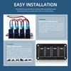 GGTA 4 Gang Rocker Switch Panel Waterproof，12v-24v Aluminum Waterproof Boat