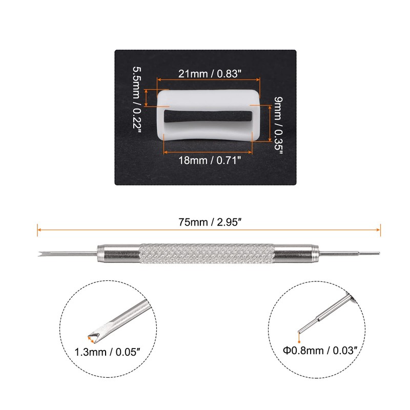 sourcing map Watch Strap Loop Rubber Watch Holder Attachment Ring