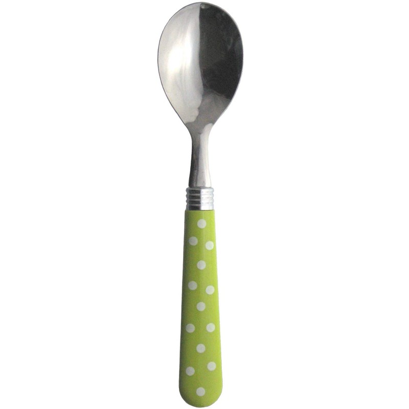 Nagao Tsubamesanjo Color Dot Lunch Spoon Lunch Fork, Green, Made