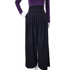 Spiegel Wide Leg Hi-Rise High Waist Pleated Dress Pants w/Pockets, Black, 12