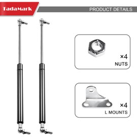 2 Pcs 13 Inch 100lbs/445N Gas Strut Spring Shock with L Mount Brackets for RV Bed Storage Large Storage Box Lid Truck Cap Camper Shell Boat Hatch Door Heavy Duty Box Lid