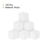 MECCANIXITY Crafts Wooden Cube 100 Pcs Square White Natural Solid