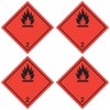 Stickers: 100 x 100 mm, 4 pieces, hazardous goods class,