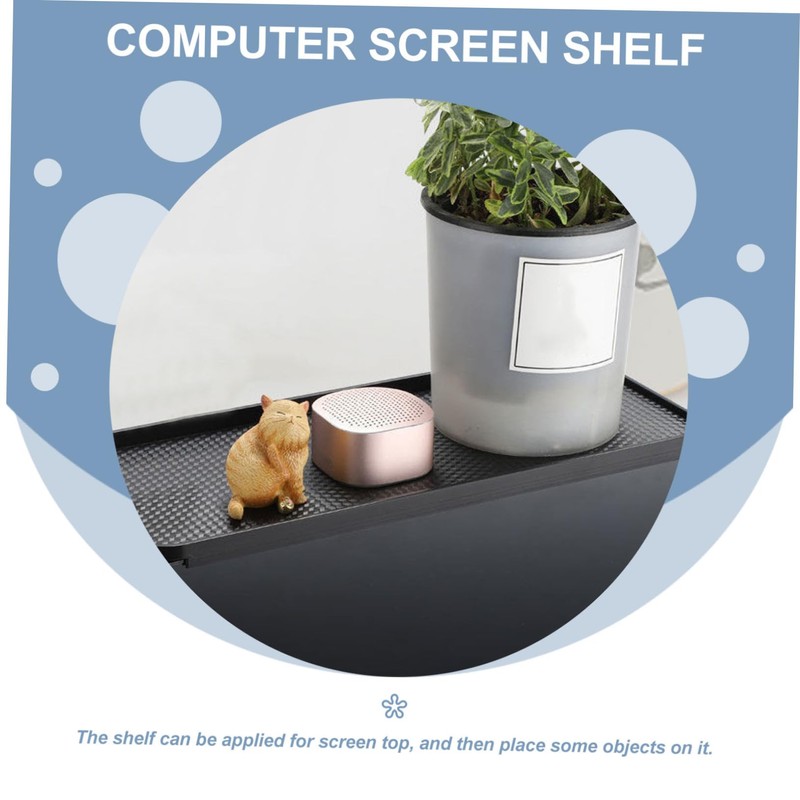 TEHAUX Computer Screen Shelf Foldable Tv Storage Organizer with Design