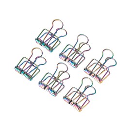 LiQunSweet 10 Pcs 0.75 Inch Colorful Metal Skeleton Frame Hollow Wire Binder Clips Notes Letter Paper Clip Office Supplies