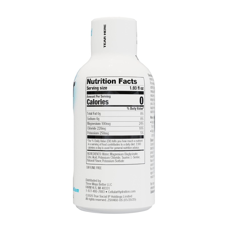 Cellular Hydration Shots Unsweetened Lemon Water – 12 Pack of