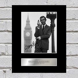 George Lazenby Signed Photo Display James Bond 007