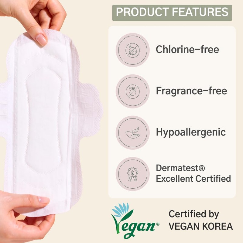 Hyye Ultra Thin Daily Sanitary Pads with Wings, High Absorbency,